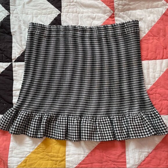 Vintage ruffled gingham miniskirt from '90s. - Picture 1 of 2